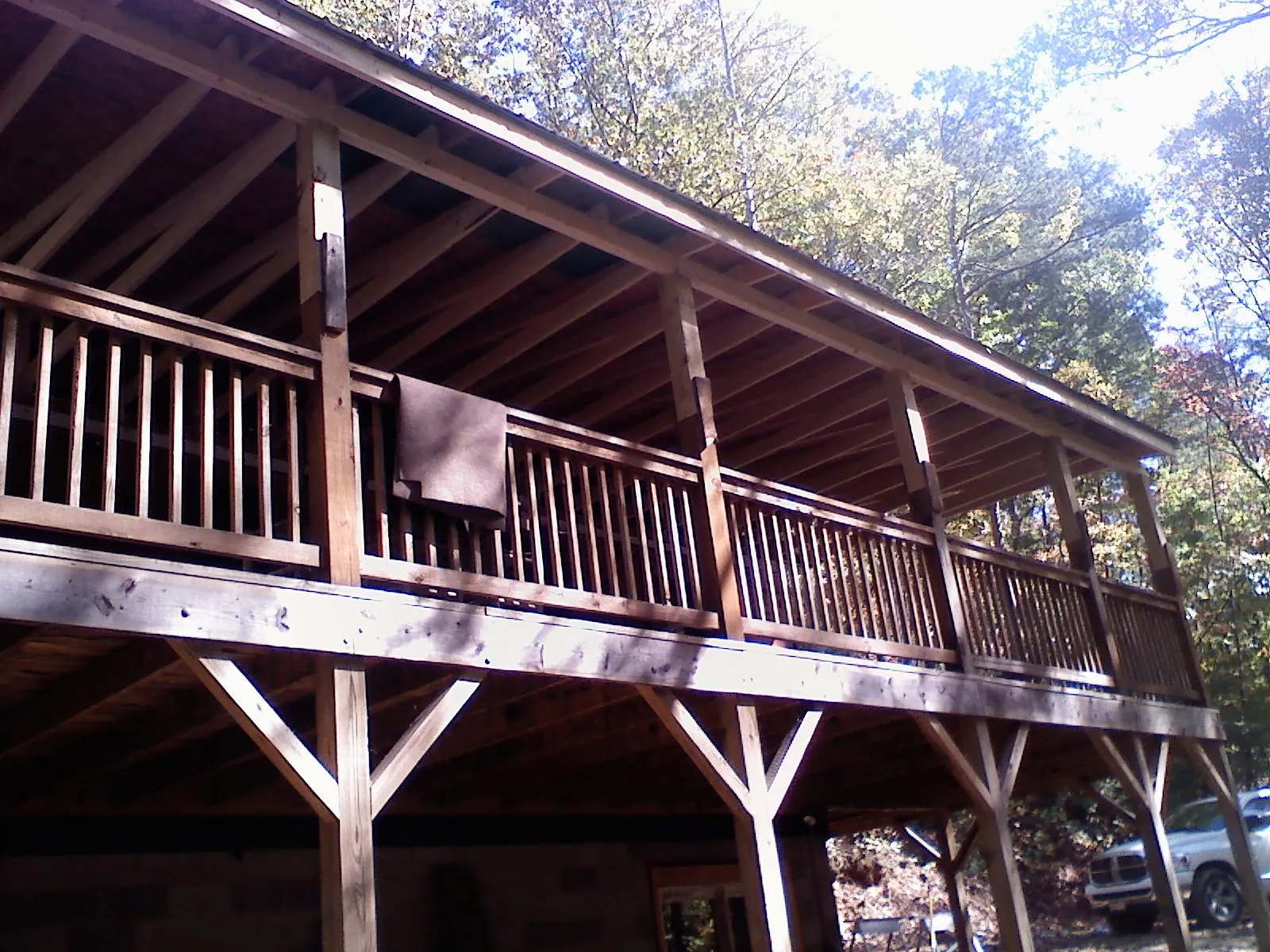 Timber framing under a new elevated porch and deck — Roof Leak Repair in Star by Roofing Brothers